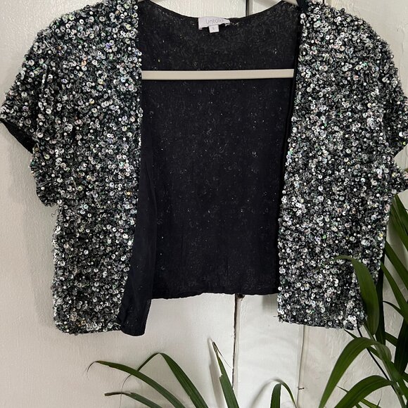 Sequins cropped jacket - Picture 1 of 5